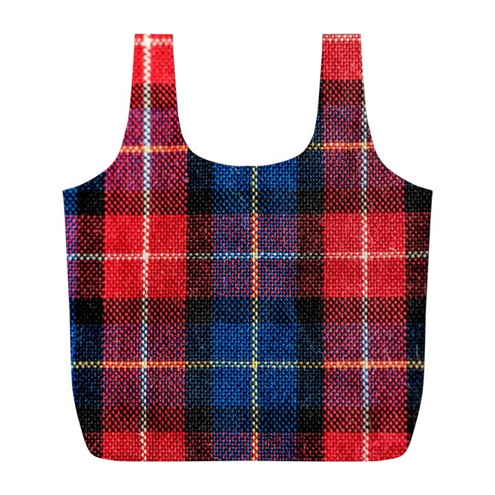 Blue & Red Plaid Full Print Recycle Bag (L)