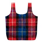 Blue & Red Plaid Full Print Recycle Bag (L) Back