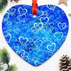 Valentine Heart Love Blue Ornament (heart) by Mariart