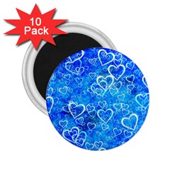 Valentine Heart Love Blue 2 25  Magnets (10 Pack)  by Mariart