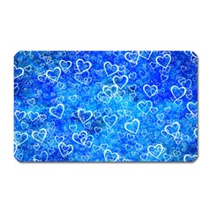 Valentine Heart Love Blue Magnet (rectangular) by Mariart