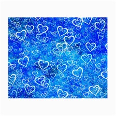 Valentine Heart Love Blue Small Glasses Cloth by Mariart