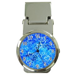 Valentine Heart Love Blue Money Clip Watches by Mariart