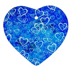 Valentine Heart Love Blue Heart Ornament (two Sides)