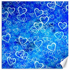 Valentine Heart Love Blue Canvas 12  X 12  by Mariart