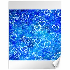 Valentine Heart Love Blue Canvas 12  X 16  by Mariart