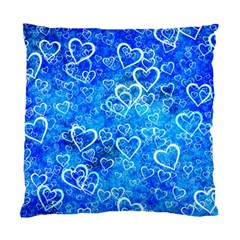 Valentine Heart Love Blue Standard Cushion Case (one Side) by Mariart