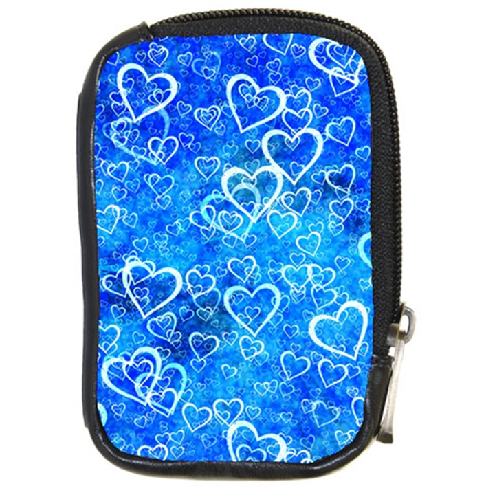 Valentine Heart Love Blue Compact Camera Leather Case