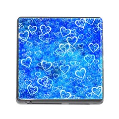 Valentine Heart Love Blue Memory Card Reader (square 5 Slot)