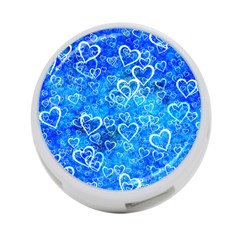 Valentine Heart Love Blue 4-port Usb Hub (two Sides) by Mariart