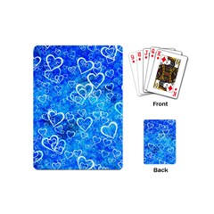 Valentine Heart Love Blue Playing Cards (mini) by Mariart