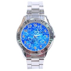 Valentine Heart Love Blue Stainless Steel Analogue Watch by Mariart