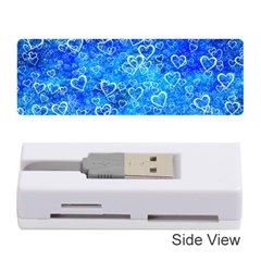 Valentine Heart Love Blue Memory Card Reader (stick) by Mariart