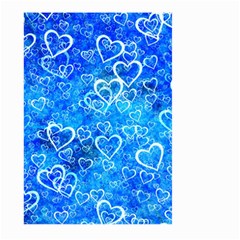 Valentine Heart Love Blue Large Garden Flag (two Sides) by Mariart