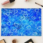 Valentine Heart Love Blue Cosmetic Bag (XXL) Back