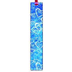 Valentine Heart Love Blue Large Book Marks by Mariart