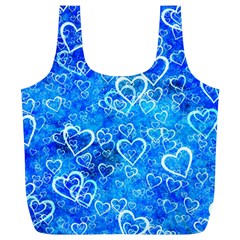 Valentine Heart Love Blue Full Print Recycle Bag (xl) by Mariart