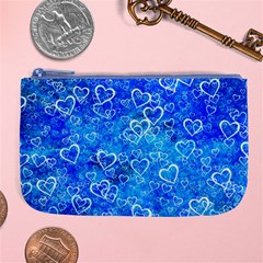 Valentine Heart Love Blue Large Coin Purse by Mariart