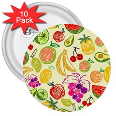 Seamless Pattern Fruit 3  Buttons (10 Pack)  by Mariart