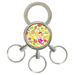 Seamless Pattern Fruit 3-ring Key Chains by Mariart