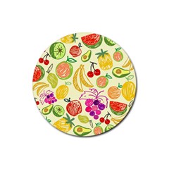 Seamless Pattern Fruit Rubber Round Coaster (4 Pack)  by Mariart