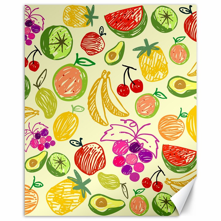 Seamless Pattern Fruit Canvas 11  x 14 