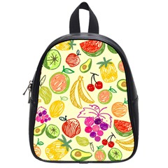 Seamless Pattern Fruit School Bag (small) by Mariart