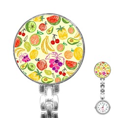 Seamless Pattern Fruit Stainless Steel Nurses Watch by Mariart