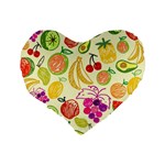 Seamless Pattern Fruit Standard 16  Premium Flano Heart Shape Cushions Back