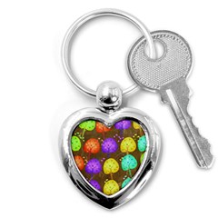 Textured Grunge Background Pattern Key Chains (heart)  by Mariart