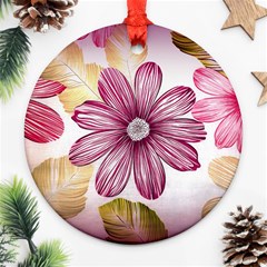 Star Flower Ornament (round) by Mariart