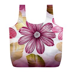 Star Flower Full Print Recycle Bag (l) by Mariart