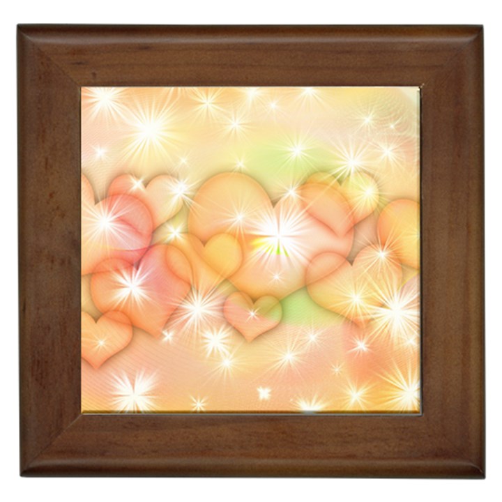 Valentine Heart Love Pink Framed Tiles