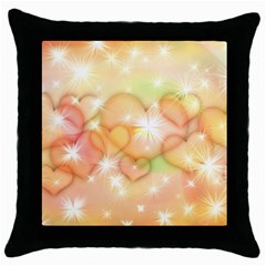 Valentine Heart Love Pink Throw Pillow Case (Black)