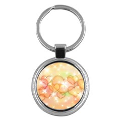 Valentine Heart Love Pink Key Chains (Round) 