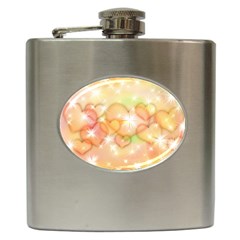 Valentine Heart Love Pink Hip Flask (6 oz)