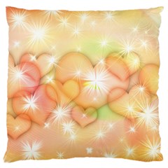 Valentine Heart Love Pink Large Flano Cushion Case (One Side)