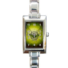 Awesome Creepy Skull With Wings Rectangle Italian Charm Watch by FantasyWorld7