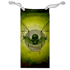 Awesome Creepy Skull With Wings Jewelry Bag by FantasyWorld7