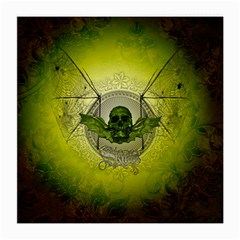 Awesome Creepy Skull With Wings Medium Glasses Cloth (2-side) by FantasyWorld7