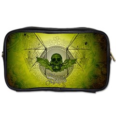 Awesome Creepy Skull With Wings Toiletries Bag (one Side) by FantasyWorld7