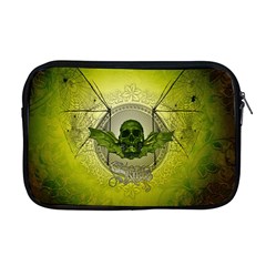 Awesome Creepy Skull With Wings Apple Macbook Pro 17  Zipper Case by FantasyWorld7