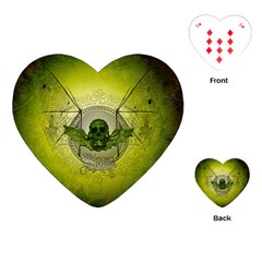 Awesome Creepy Skull With Wings Playing Cards (heart) by FantasyWorld7