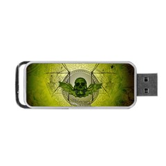 Awesome Creepy Skull With Wings Portable Usb Flash (one Side) by FantasyWorld7