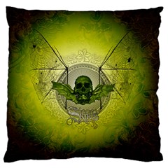 Awesome Creepy Skull With Wings Standard Flano Cushion Case (two Sides) by FantasyWorld7