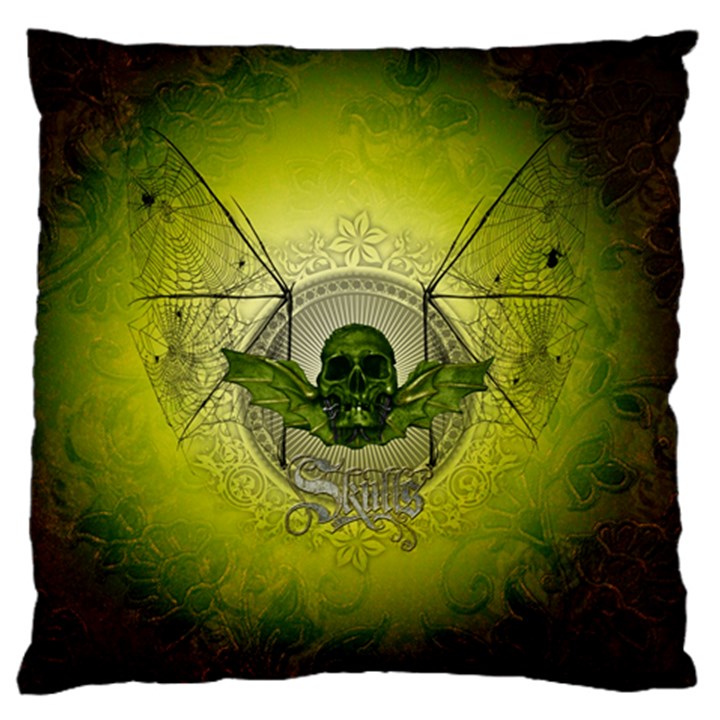 Awesome Creepy Skull With Wings Standard Flano Cushion Case (Two Sides)