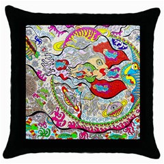 Supersonic Pyramid Protector Angels Throw Pillow Case (black) by chellerayartisans