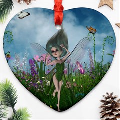 Cute Little Fairy Ornament (heart) by FantasyWorld7