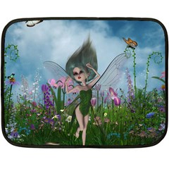 Cute Little Fairy Fleece Blanket (mini) by FantasyWorld7