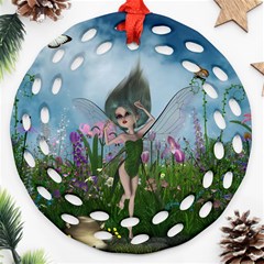 Cute Little Fairy Ornament (round Filigree) by FantasyWorld7